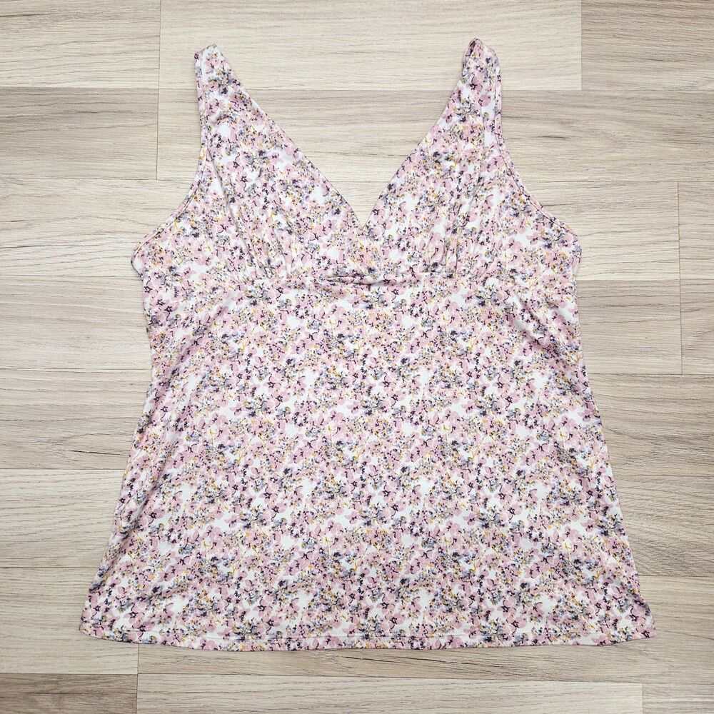 Catherine Malandrino Women's Pink Floral Y2K Strappy Tank Size Large